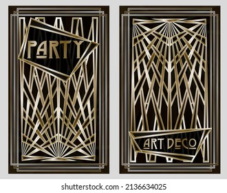 Vip invitation card art deco style, vector illustration