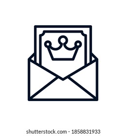 VIP invitation card outline icons. Vector illustration. Editable stroke. Isolated icon suitable for web, infographics, interface and apps.
