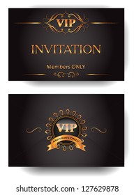 VIP Invitation Envelope With Gold Design Elements