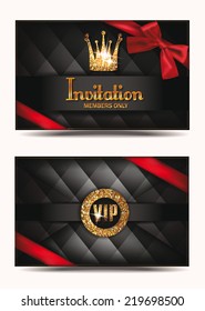 VIP Invitation Envelope With Shiny Crown And Red Ribbon