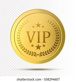 Vip invitation with golden badge, vector illustration