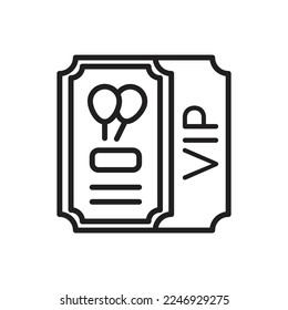 Vip Invitation Outline Icon Vector Illustration