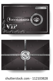 VIP Invitation Platinum Envelope With Pattern And Stamp