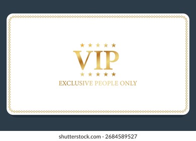 VIP Invitation. Premium white VIP card. Luxury vintage Pattern and Golden Label. eps 10 vector.
