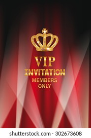 Vip invitation with scissors and red curtain