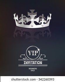 VIP invitation with silver crown