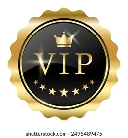 VIP label, Gold Exclusive luxury banners or premium VIP Member Club sticker with crown icon,Black and Gold vector Button glossy.VIP sign and tag with shiny and glitter on golden badges ready for print