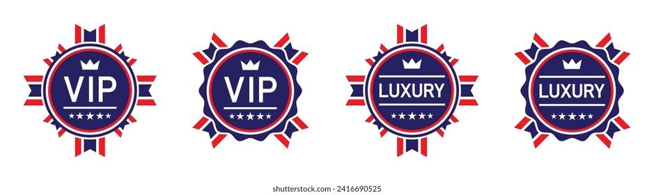 Icono de etiqueta Vip. Icono de conjunto de lujo, ilustración vectorial
