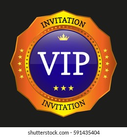 vip label on black background, vector illustration