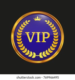 vip label on black background, vector illustration