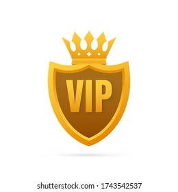 Etiqueta Vip sobre fondo blanco. Ilustración de material vectorial.