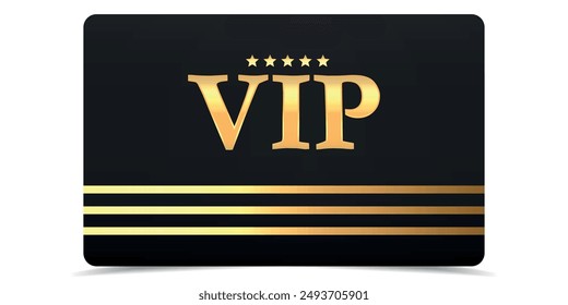 Vip label. Tag. Voucher. Gift card.  Golden VIP Invitation, ticket. Luxury template design. Vector black banner with gold vip text.Vip in abstract style on black background.