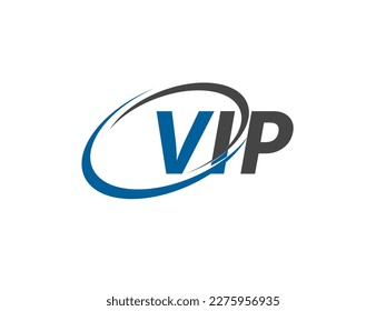 Letra VIP diseño creativo elegante del logo de swoosh