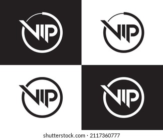 VIP Letter Typhography Monogram Vector Logo Design