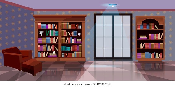 Vip Library Luxury Interior Empty Reading Stock Vector (Royalty Free ...