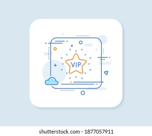 Icono de línea Vip. Botón de vector cuadrado abstracto. Signo de estrella de persona muy importante. Símbolo de privilegio del club de miembros. Icono de línea estrella de Vip. Insignia de concepto de calidad. Vector