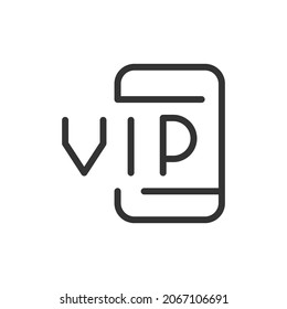 VIP line icon, sign or symbol. Premium pictogram in trendy outline style. VIP pixel perfect vector icon isolated on a white background. 