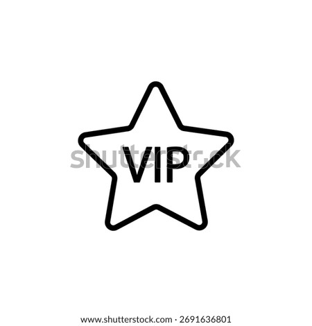 Vip line icon. Very important person star sign. Member club privilege symbol. Quality design element. Editable stroke. Linear style vip star icon. Vector