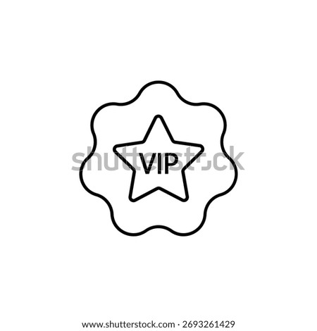 Vip line icon. Very important person star sign. Member club privilege symbol. Quality design element. Editable stroke. Linear style vip star icon. Vector