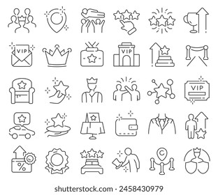 VIP Line Icons Kollektion. Dünne Kontursymbole packen. Vektorillustration EPS10