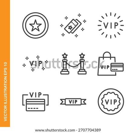 VIP line icons- Mini collection and editable stroke series icon
