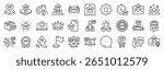 Vip line icons. Settings gear, Message, Inflation icons. Casino chips, very important person, delivery parcel. Certificate, player table, vip buyer icons. Vector