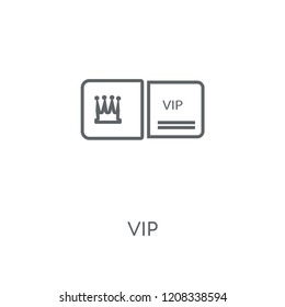 Vip linear icon. Vip concept stroke symbol design. Thin graphic elements vector illustration, outline pattern on a white background, eps 10.
