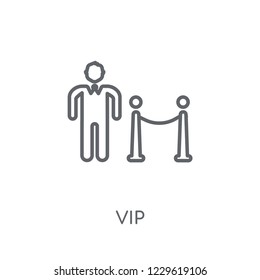 Vip linear icon. Modern outline Vip logo concept on white background from Luxury collection. Suitable for use on web apps, mobile apps and print media.