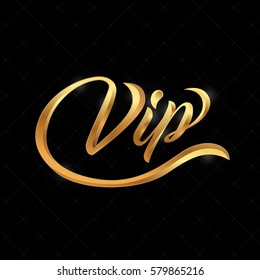 VIP logo abstract quilted background, diamonds and golden 