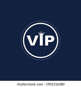 Vip Logo With Crown And Black Background Vector Dedign.