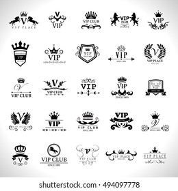 VIP Logo Set - Isolated On White Background - Vector Illustration, Graphic Design. For Web,Websites,Print,Presentation Templates,Mobile Applications And Promotional Materials