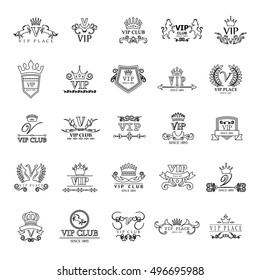 VIP Logo Set - Isolated On White Background - Vector Illustration, Graphic Design. For Web,Websites,Print,Presentation Templates,Mobile Applications And Promotional Materials