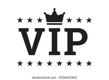 Texto con una corona y estrellas, diseño de Anuncio para camiseta o club de pegatinas, diseño de Vector aislado sobre fondo blanco