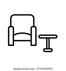 Vip Lounge Outline Icon Vector Illustration