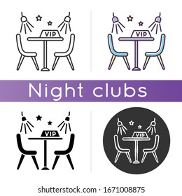 VIP Lounge Zone Icon. Linear Black And RGB Color Styles. Luxurious Night Club Recreation, Premium Quality Service. Special Treatment, Exclusive Area With Limited Access Isolated Vector Illustrations