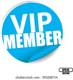 VIP member blue Label, Sign, stickers and symbol -Vector Illustration