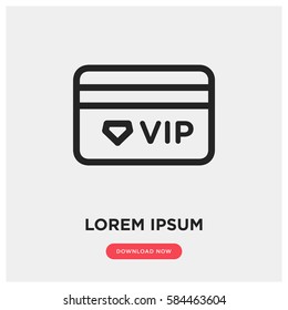 Vip Member Card Vector Icon, Luxury Gift Card Symbol. Modern, Simple Flat Vector Illustration For Web Site Or Mobile App