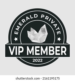 VIP member emerald private simple vintage classic vector logo