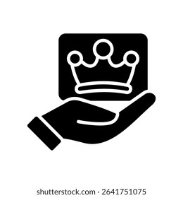 Vip Member glyph, mini illustration icon. use for modern concept, print, UI, UX kit, web and app development. Vector related to product offering, marketing, business.