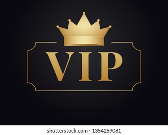 Vip member golden emblem .  Vip gold design . 