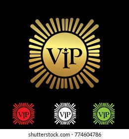 VIP member Icon. Vector Illustration on black background