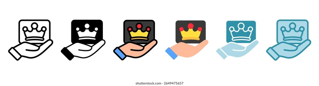 Vip Member Multi-Stil, Mini-Illustration Symbol-Set. Vektor für modernes Konzept, Print, UI, UX Kit, Web und App-Entwicklung. Verwandt mit Produktangebot, Marketing, Geschäft.
