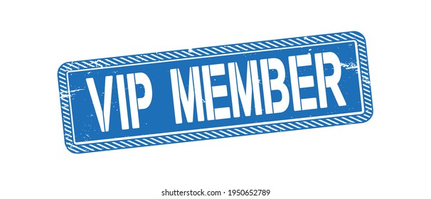 VIP Member square rubber stamp text on white