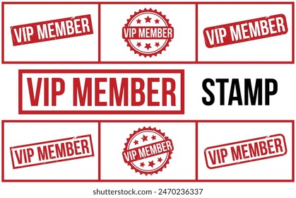 Sello de miembro VIP. Rojo VIP Member Goma grunge Conjunto de sellos