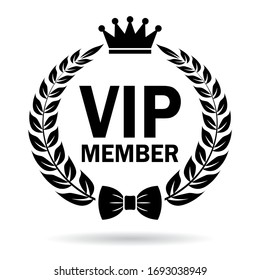 Vip member vector emblem isolated on white