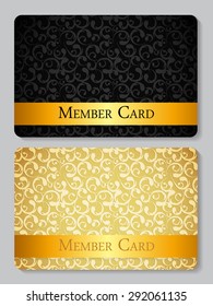 VIP Members Card Set Vector Illustration EPS10