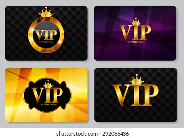 VIP Members Card Set Vector Illustration EPS10