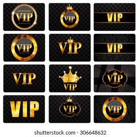 VIP Members Card Set Vector Illustration EPS10