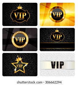 VIP Members Card Set Vector Illustration EPS10