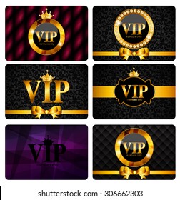 VIP Members Card Set Vector Illustration EPS10
